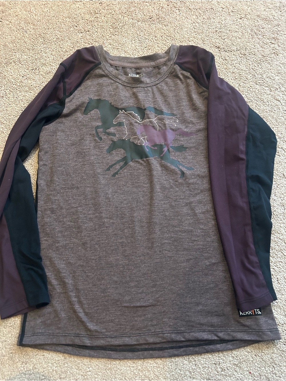 Kerrits Heather Charcoal Performance Long Sleeve Top